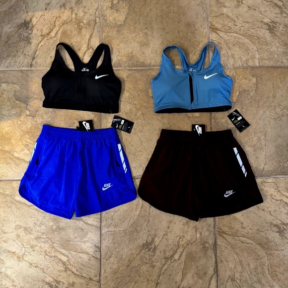 COPY - COPY - 2 PAIR NIKE PRO SPORTS BRAS Size M & 2 PAIR NIKE RUNNING SHORTS S…